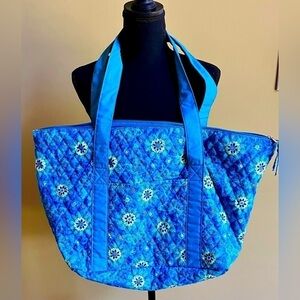 Quilted Tote with butterflies and flowers Beach Pool Work Mom Bag Carry All Gift